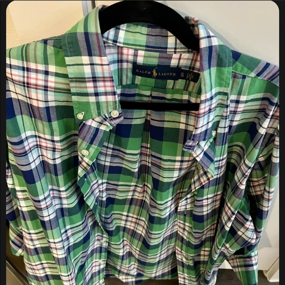 Polo Ralph Lauren Classic Fit xl Men's Plaid Oxford Shirt.